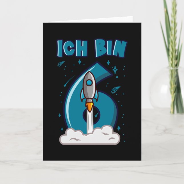 Cartão Eu tenho 6 anos de idade, 6 de aniversário, dia de (Frente)