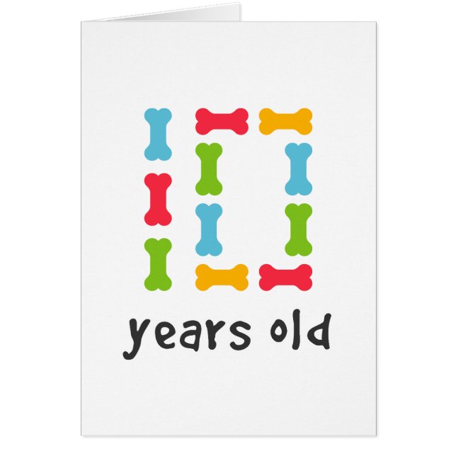 Cartão Eu tenho dez anos (Frente)