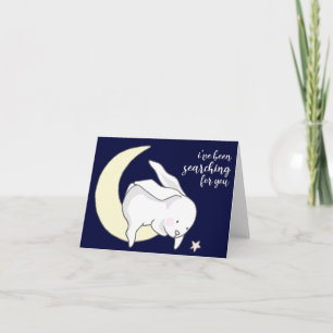 Cartão Eu tenho procurado por você, fundo azul