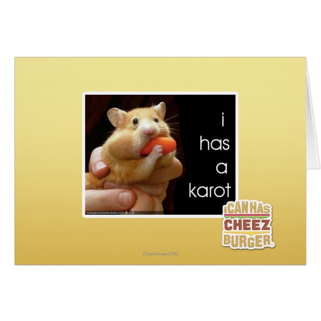 Cartão Eu tenho um karot (Frente Horizontal)
