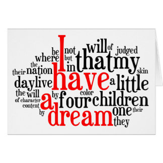 Cartão Eu tenho um sonho em Tagxedo