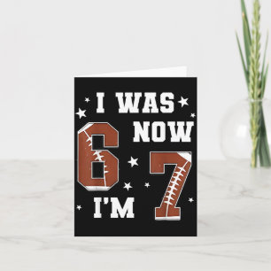 Cartão Eu tinha 6 anos, agora tenho 7 anos Tema de futebo