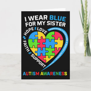 Cartão Eu Uso Azul Para a Consciencialização do Autismo d