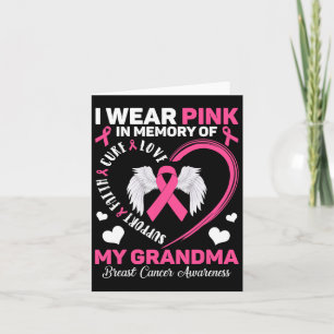 Cartão Eu Uso Rosa Em Memória Da Minha Avó Câncer De Mama