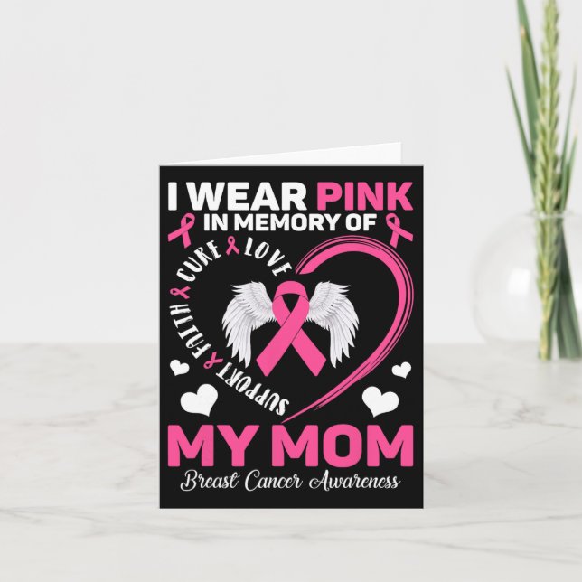 Cartão Eu Uso Rosa Em Memória Da Minha Mãe Conscientizaçã (Frente)