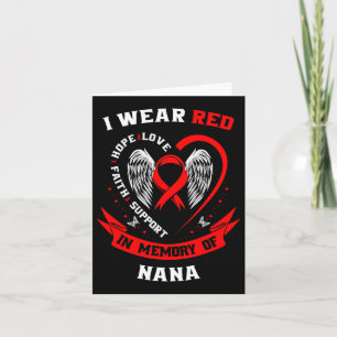 Cartão Eu Uso Vermelho Em Memória de Nana Conscientização