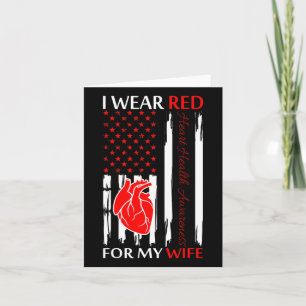Cartão Eu Uso Vermelho Para a Conscientização da Doença C