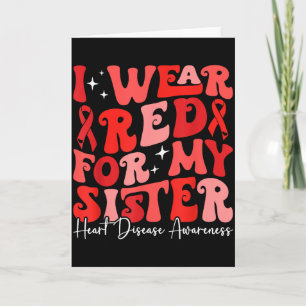 Cartão Eu Uso Vermelho Para a Minha Irmã Retro Chd Consci