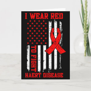 Cartão Eu Uso Vermelho Para Combater a Doença Cardíaca Co