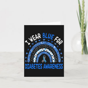 Cartão Eu Visto Azul Para A Consciência Da Diabetes Rainb