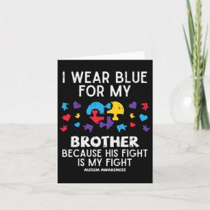 Cartão Eu Visto Azul Para Irmão Combater Autismo Irmã Sen