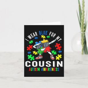 Cartão Eu Visto Azul Para Meu Primo Autismo Dia de Consci
