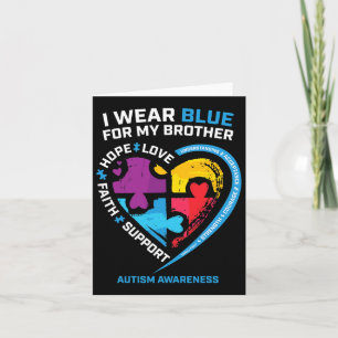 Cartão Eu Visto Azul Para Meus Irmãos Crianças Autismo Se
