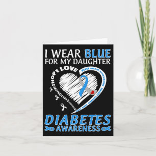 Cartão Eu Visto Azul Para Minha Filha Diabetes Sensibiliz