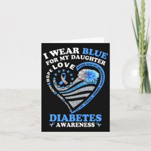 Cartão Eu Visto Azul Para Minha Filha Diabetes Sensibiliz