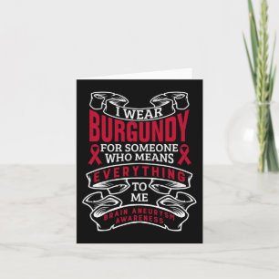 Cartão Eu Visto Burgundy Para Alguém Cérebro Aneurismo Aw