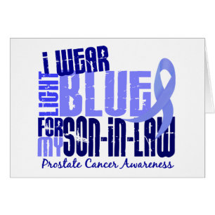 Cartão Eu visto claro - cancro da próstata azul do genro