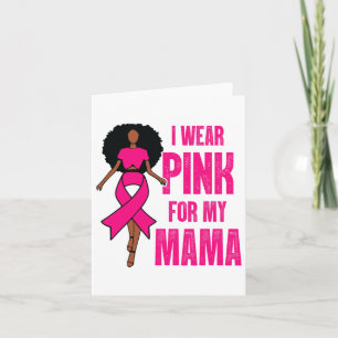 Cartão Eu Visto Rosa Para O Cancer Da Mama Negra