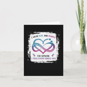 Cartão Eu visto roxo teal Por Alguém Que Sinto Falta De C