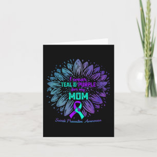 Cartão Eu Visto Teal & Roxo Para A Minha Mãe O Suicíd