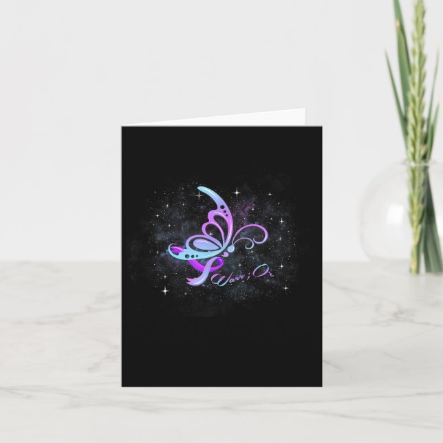 Cartão Eu Visto Teal &amp; Roxo Para Alguém Que Eu Amo Su (Frente)