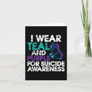 Cartão Eu Visto Teal E Roxo Apoio À Consciência Do Suicíd
