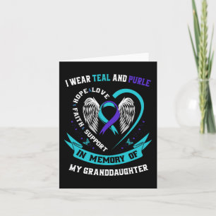 Cartão Eu Visto Teal e Roxo Para A Neta Suicídio A