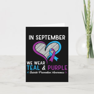Cartão Eu Visto Teal E Roxo Para A Prevenção Do Suicídio