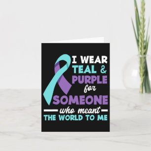 Cartão Eu Visto Teal E Roxo Para Alguém Que Eu Amo Suicíd