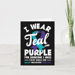 Cartão Eu Visto Teal E Roxo Para Alguém Que Eu Sinto Falt