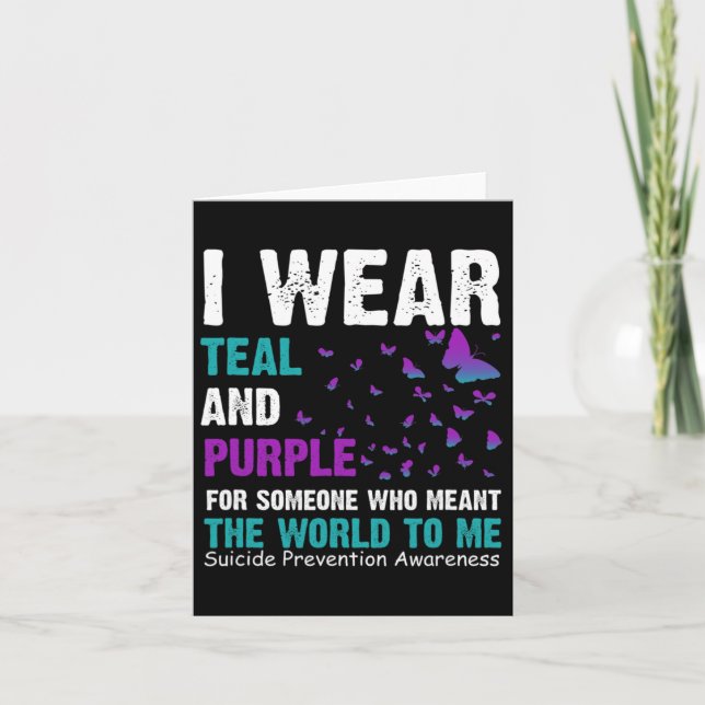 Cartão Eu Visto Teal E Roxo Para Alguém Que Quer Dizer O  (Frente)