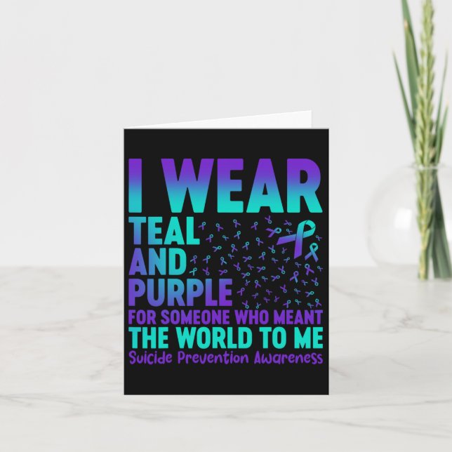 Cartão Eu Visto Teal E Roxo Para Alguém Que Quer Dizer O  (Frente)