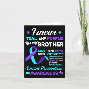 Cartão Eu Visto Teal E Roxo Para O Meu Irmão Suicida Ante