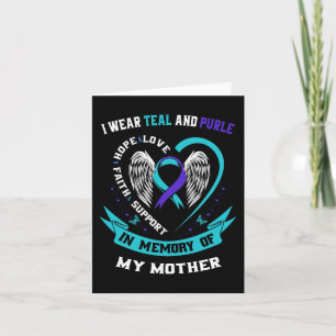 Cartão Eu Visto Teal e Roxo Pela Minha Mãe Suicídio A