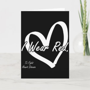 Cartão Eu Visto Vermelho Para Combater a Doença Cardíaca 