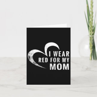 Cartão Eu Visto Vermelho Para Minha Mãe Doença Cardíaca.