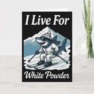 Cartão Eu Vivo Para Pó Branco Tubarão Esqui Snowboard Esq
