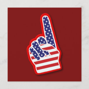 Cartão EUA #1 Foam Hand/4 de julho