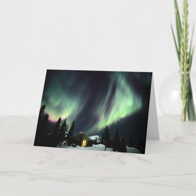 Cartão EUA, Alaska, Chena Hot Primaveras.Aurora (Frente)