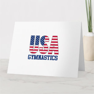 Cartão EUA com American Flag Gymnastics Sports