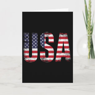 Cartão EUA Com Bandeira Americana Para Independência Patr