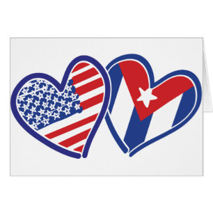 Cartão EUA Cuba ama corações