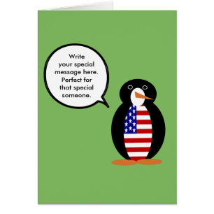 Cartão EUA Falando Sra. Pinguim Personalizado
