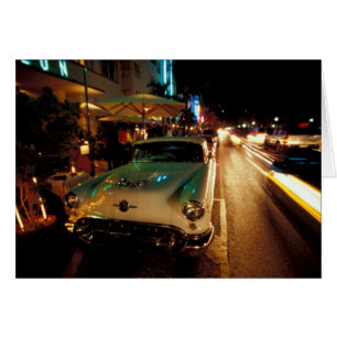 Cartão EUA, FL, Miami, South Beach à noite. 2