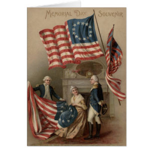 Cartão EUA Flag Betsy Ross George Washington