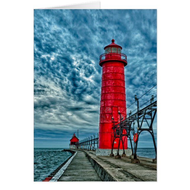 Cartão EUA, Grand Haven, Michigan, farol (Frente)