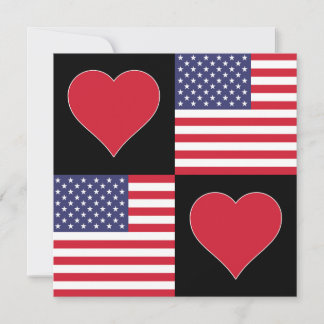 Cartão EUA Heart Cute Estados Unidos Patriotic American
