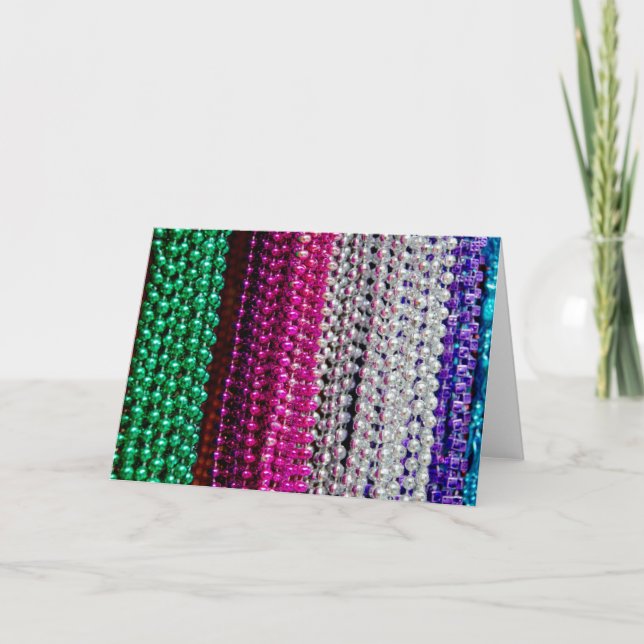 Cartão EUA, Louisiana, Nova Orleans. Miçangas de Mardi Gr (Frente)