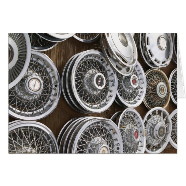 Cartão EUA, Novo México, Prewitt: Auto Hubcaps / Rt. 66 (Frente Horizontal)