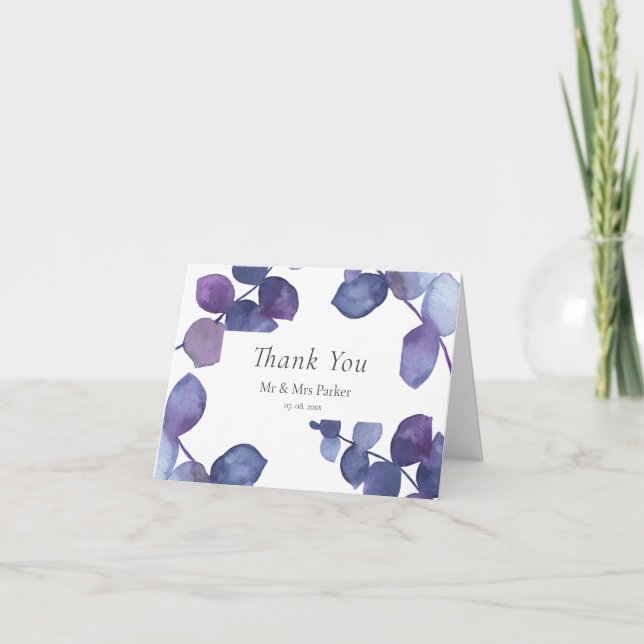 Cartão Eucalipto Boho Obrigado (Frente)